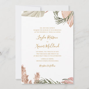 Invitation Boho Botanical Simple Mariage traditionnel
