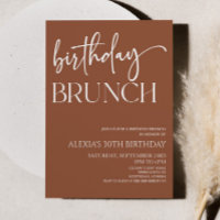 Boho Brown Bohemian Minimal Anniversaire Brunch Pa