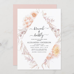 Invitation Boho Brunch & Bubbly Fête des mariées Dusty Rose
