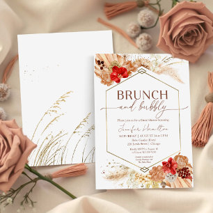 Invitation Boho Brunch et Bubbly   Fête des mariées en terre 