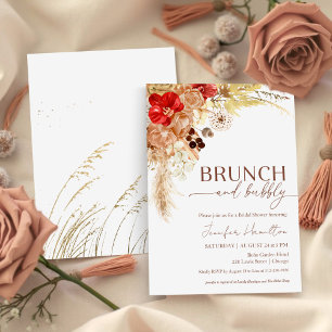 Invitation Boho Brunch et Bubbly Fête des mariées en terre