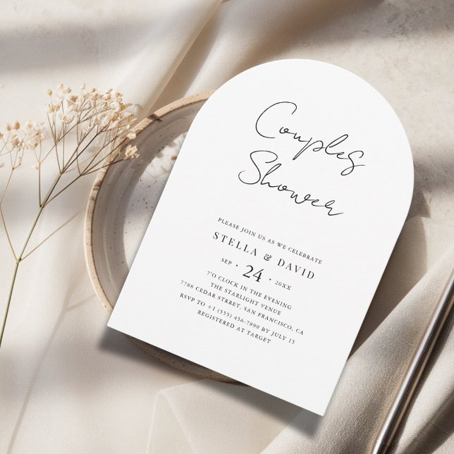 Invitation Boho Budget Mariage Couples Arc de douche Photo (Créateur téléchargé)