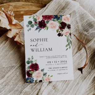 Invitation Boho Burgundy Blush