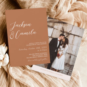 Invitation Boho Burnt Orange Mariage Photo