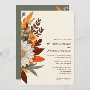 Invitation Boho Burnt Orange Terracotta Mariage Floral