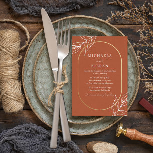 Invitation Boho Burnt Rust Mariage moderne