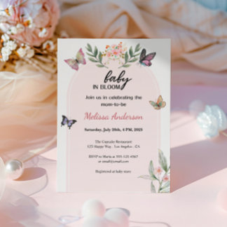 Invitation Boho Butterfly Baby in Bloom Baby shower