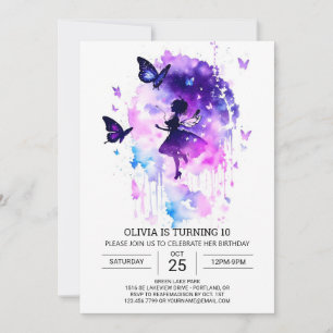 Invitation Boho Butterfly Fairy Anniversaire plaisir