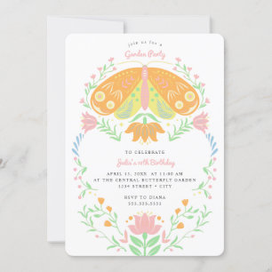 Invitation Boho Butterfly Garden Party Anniversaire Invitatio