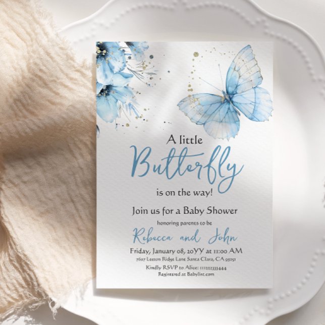 Invitation Boho Butterfly Wildflower Floral Boy Baby Shower (Créateur téléchargé)