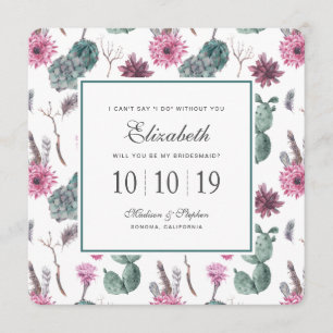 Invitation Boho Cactus, Succulent & Floral - Bridesmaid