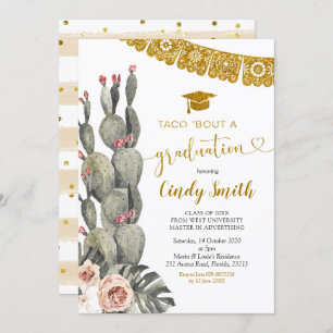 Invitation Boho Cactus Taco Bout a Graduation
