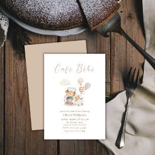 Invitation Boho Café Maman Mouton Ballon Café Baby shower