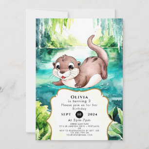 Invitation Boho Calm Otter Anniversaire