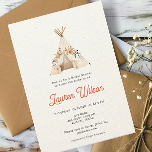 Invitation Boho Camping Tente Fête des mariées