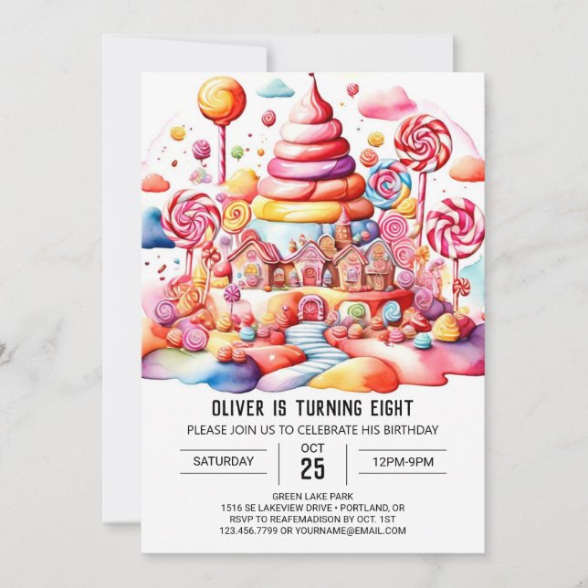 Invitation Boho Candyland Editable Anniversaire (Devant)