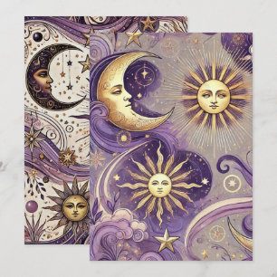 Invitation Boho céleste et soleil céleste et lune