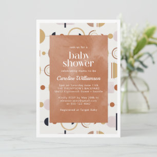 Invitation Boho Celestial Formes Baby shower en terre cuite