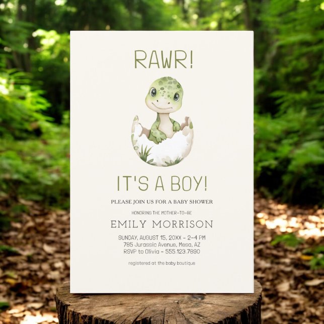 Invitation Boho C'est un garçon mignon Dinosaur Baby Boy Show (Créateur téléchargé)