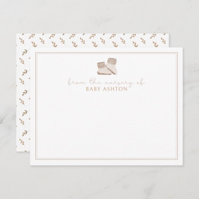 Invitation Boho, Chaussures bébé, de la crèche de (Devant / Derrière)