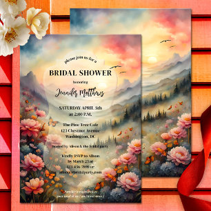 Invitation Boho Chic Aquarelle Fête des mariées Florale