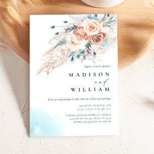 Invitation Boho Chic Beach Watercolor Mariage