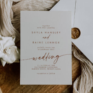 Invitation Boho Chic Bohemian Cream Mariage