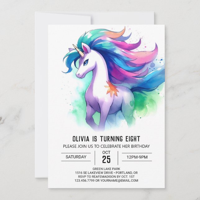 Invitation boho chic Boho Digital Horse Anniversaire (Devant)
