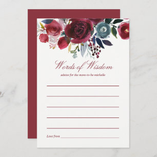 Invitation Boho Chic bordeaux et marine Baby shower Conseils