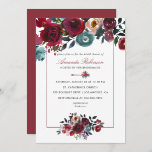 Invitation Boho Chic Bourgogne et Mariage de automne d'automn