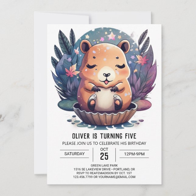 Invitation Boho Chic Capybara Dream Anniversaire (Devant)