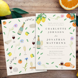 Invitation Boho Chic Citrus Rustique Mariage d'été