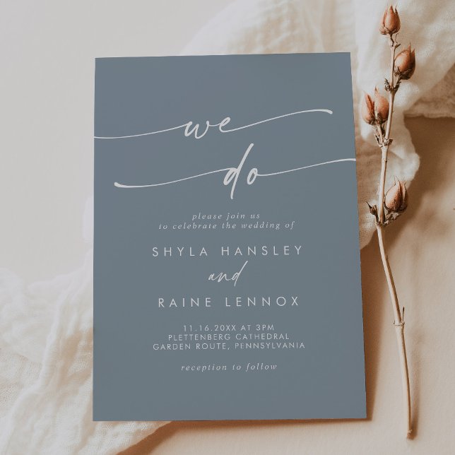 Invitation Boho Chic Dusty Blue Nous faisons Mariage (Créateur téléchargé)