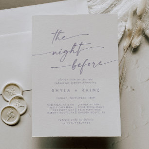 Invitation Boho Chic Dusty Purple Dîner De Répétition Invitat
