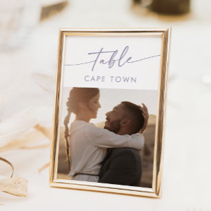 Invitation Boho Chic Dusty Purple Numéros de tableau photo