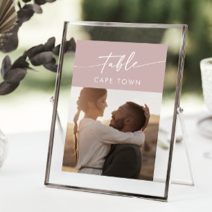 Invitation Boho Chic Dusty Rose rose Numéro de tableau photo