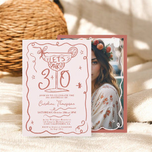 Invitation Boho chic fantaisie fantaisie chic 30 ans