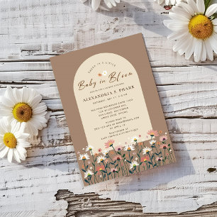 Invitation Boho Chic Fleur sauvage Daisy Baby dans la douche 