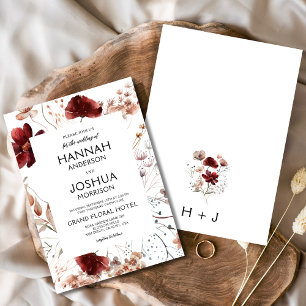 Invitation Boho Chic Fleur sauvage Mariage d'automne