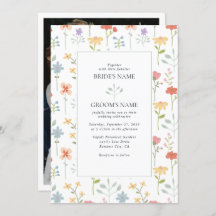 Boho Chic Fleur sauvage Moderne Floral Mariage