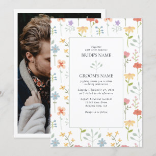 Invitation Boho Chic Fleur sauvage Moderne Floral Mariage