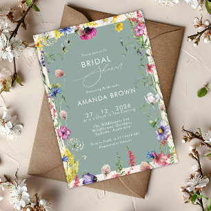 Invitation Boho Chic Fleurs Sauvages Amour en fleurs Enterrem
