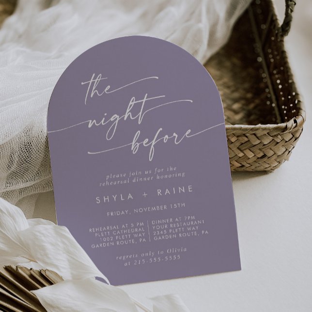 Invitation Boho Chic Lavender Purple Arch Reprendre (Créateur téléchargé)