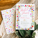 Invitation Boho chic moderne fleurs sauvages éclatantes douch<br><div class="desc">Ajoutez une touche d'élégance bohème à vos évènements avec notre Moderne Chic Boho Elégant Fleurs sauvages colorées Invitation douche nuptiale. Avec ses tons roses,  rouges,  verts et violets,  ses fleurs botaniques inspirées des jardins rustiques fleur sauvage et aquarelles,  sa subtile verdure et sa typographie boho moderne.</div>