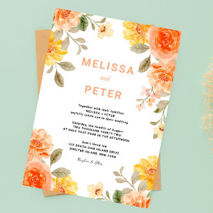 Invitation Boho chic moderne fleurs sauvages vives Mariage