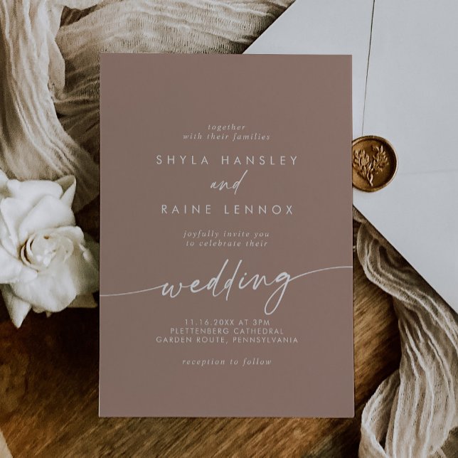 Invitation Boho Chic Neutral Taupe Mariage (Créateur téléchargé)