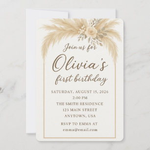Invitation Boho Chic/Pampas Grass
