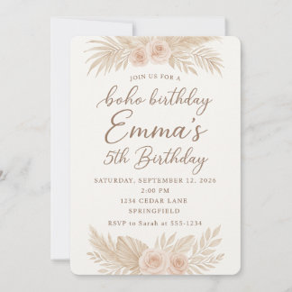 Invitation Boho Chic/Pampas Grass