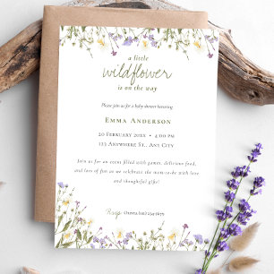 Invitation Boho Chic Petit Baby shower Fleur sauvage