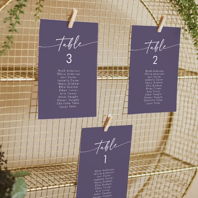 Invitation Boho Chic Plum Purple Hanging Graphique de sièges (Créateur téléchargé)